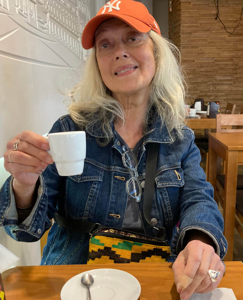 dawn Finn drinking coffee